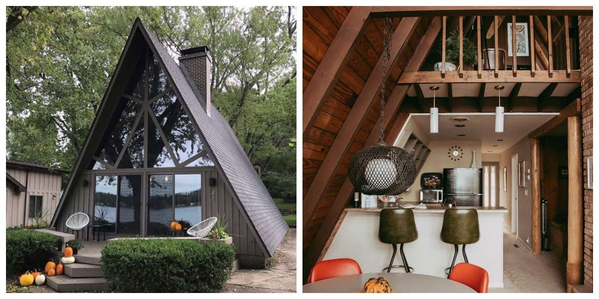 Retro A-Frame Tiny House on Fine Lake in Michigan