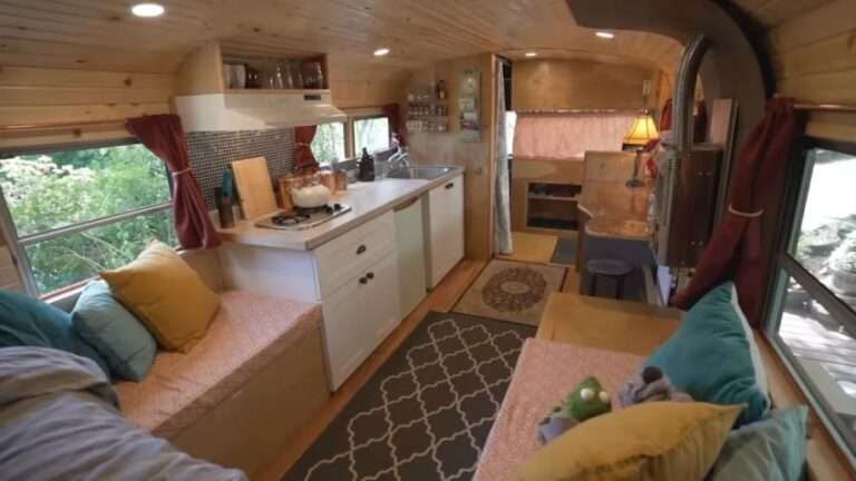 School Bus Transformed Into Cute Tiny House - Dream Tiny Living