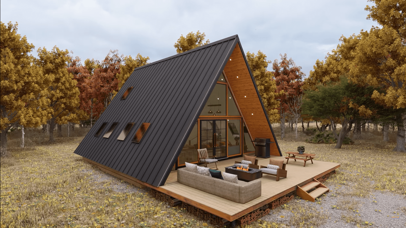 Amazing A-Frame Cabin House Design Idea - Dream Tiny Living