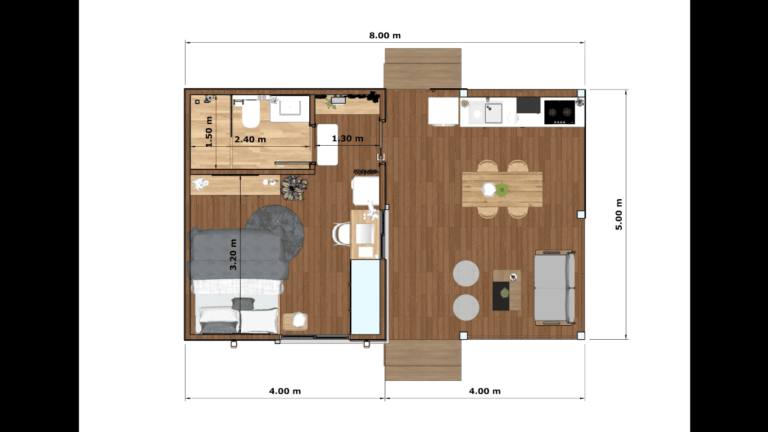 Cute Tiny Farmhouse Design Idea 5m x 8m - Dream Tiny Living