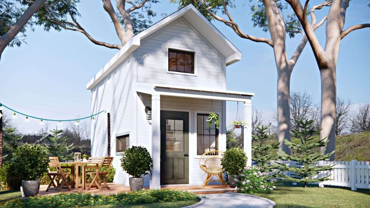 White Tiny House Design 2.5m x 6m