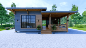 Beautiful Tiny Wooden House Design 8m x 8m - Dream Tiny Living