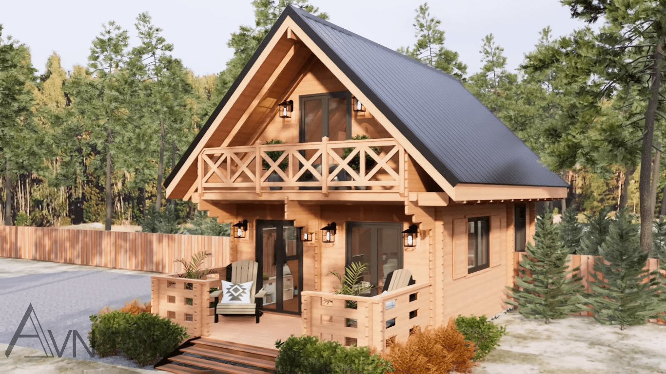 Charming Wooden Cabin Design 5m x 7m - Dream Tiny Living