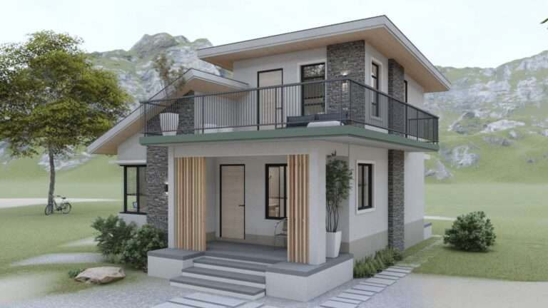 Small House Design with 2 Floors and Deck - Dream Tiny Living