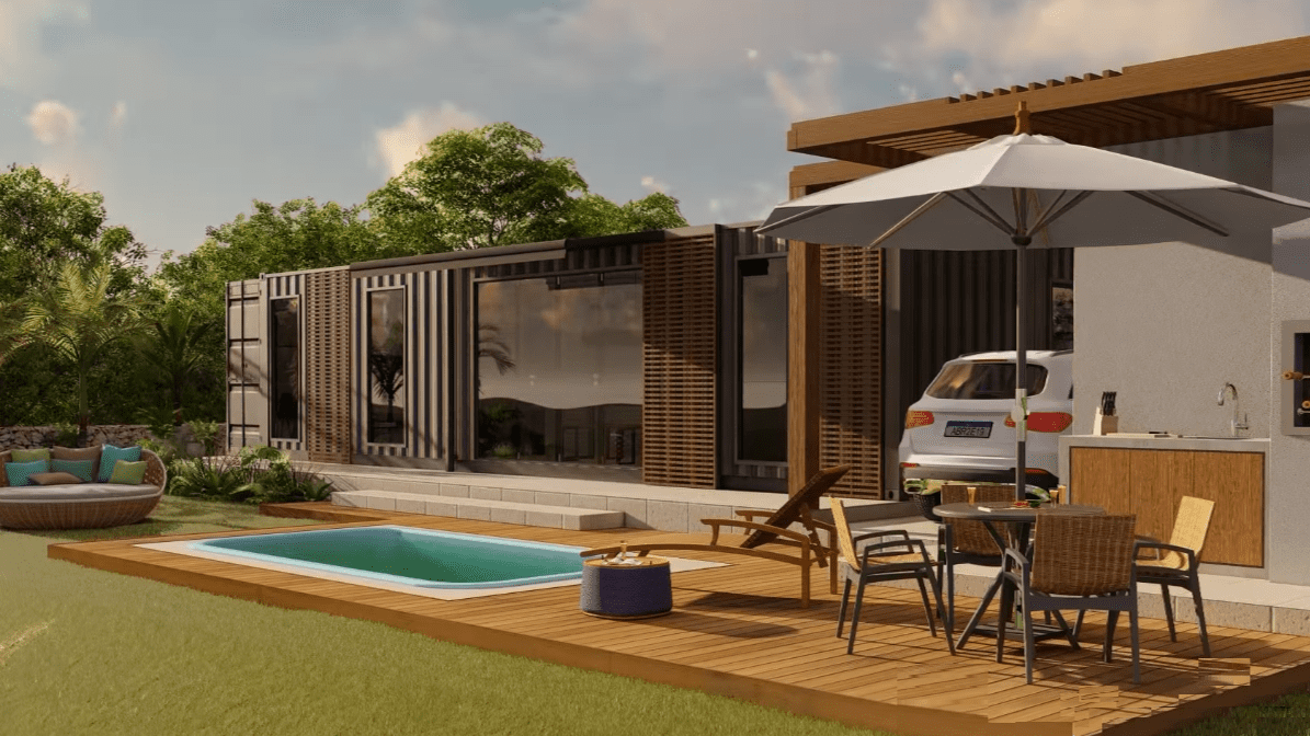 Shipping Container House with Pool 5m x 13m