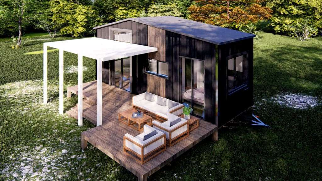 Tiny House on Wheels with Black Exterior and Stunning