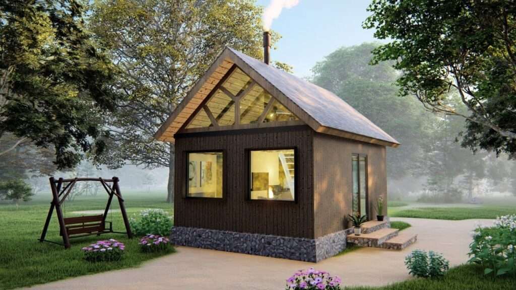 Absolutely Cool Wooden Cabin Design 5m x 7m - Dream Tiny Living